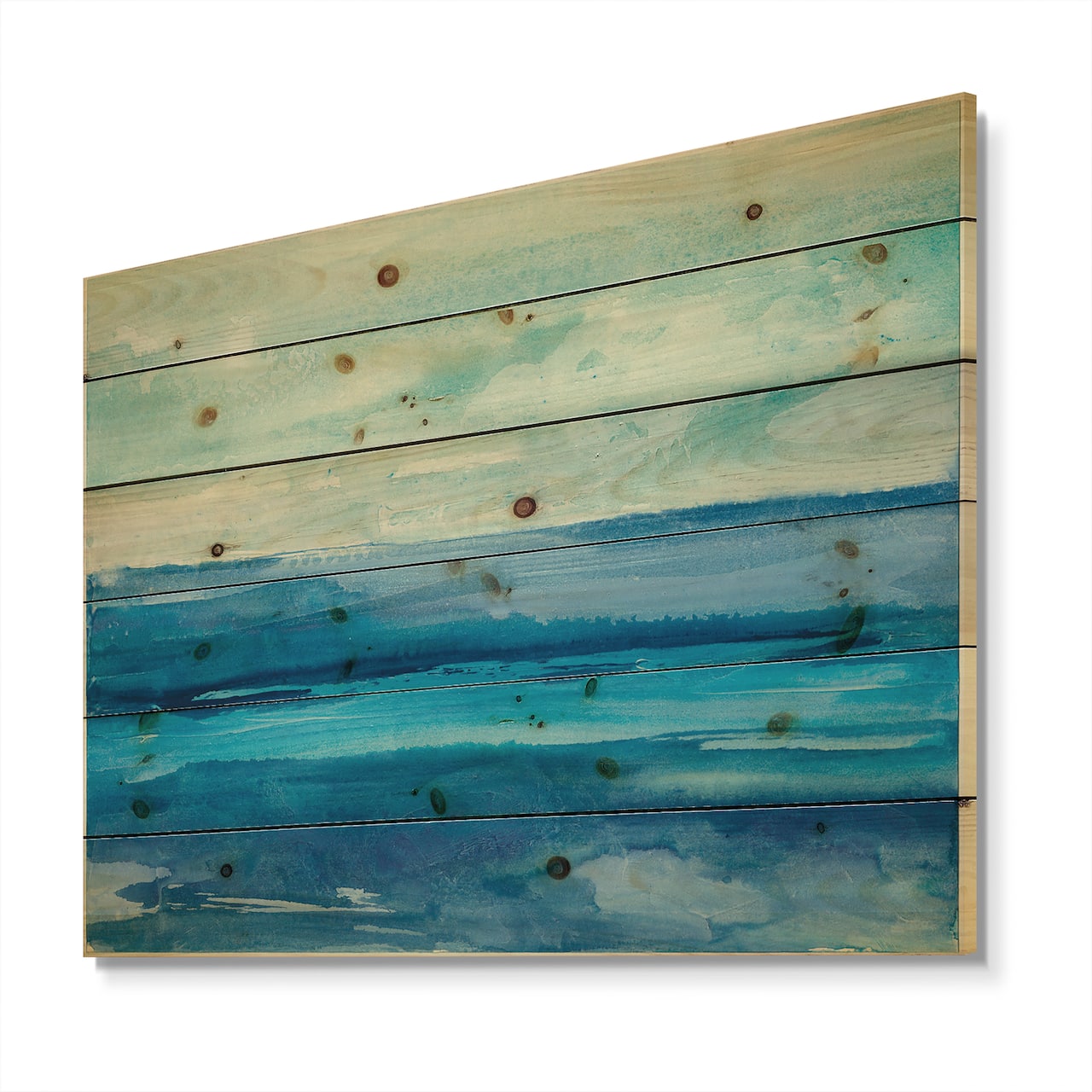 Designart - Out to Sea - Nautical & Beach Print on Natural Pine Wood